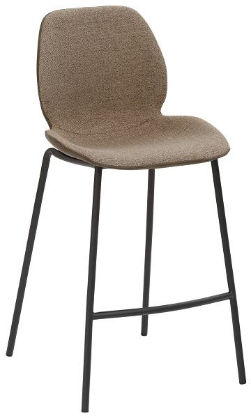 Mayer Sitzmöbel tabouret de comptoir mySOLO, housse de siège en cuir synthétique vintage boue/sable chiné, structure à quatre pieds noir, 1176_V3_528