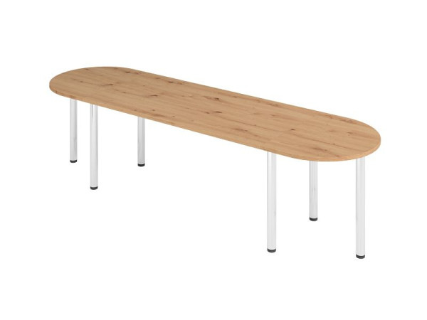 Set de table Hammerbacher K2, plateau : chêne noueux, composé de : 1 x VKP16, 2 x VKA60, 6 x VSTFK en chrome, VSETK2/R/C