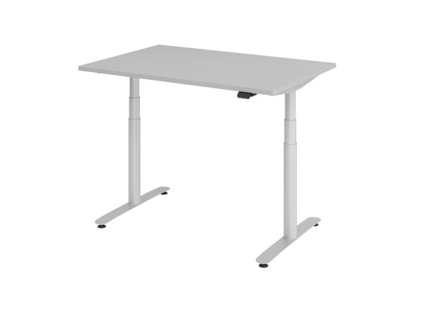 Hammerbacher bureau assis-debout électrique 120x80cm gris/argent, VXDLR12/5/S
