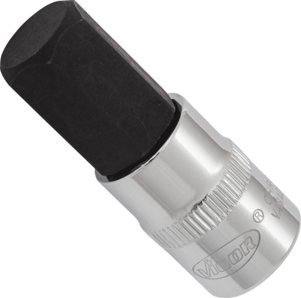 Embout de tournevis VIGOR, carré creux 10 mm (3/8"), profil six pans intérieur, 14 mm, longueur : 49 mm, pour commande manuelle, V6138
