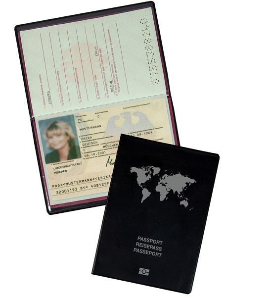 Protège-passeport Eichner en film PVC, noir, 9707-00232