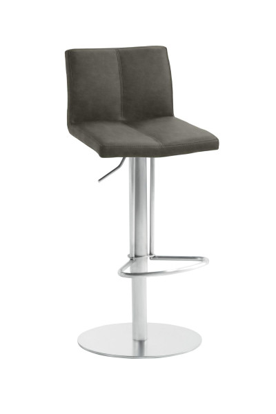Mayer Sitzmöbel , structure en acier inoxydable, coque d'assise rembourrée avec surpiqûres, simili cuir, boue, 1242_04_26476