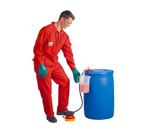 Pompe à pied DENIOS OTAL en acier inoxydable pour fluides ininflammables, 26 l/min, 179-483