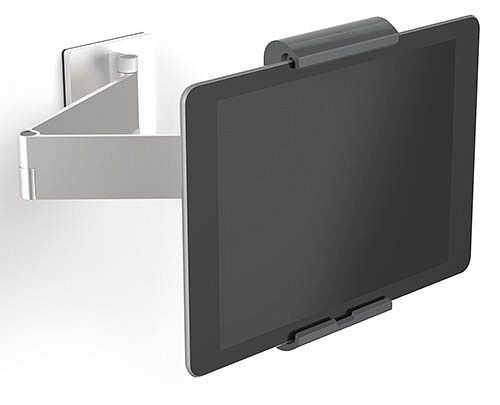 Support mural pour tablette Bedrunka+Hirth avec bras pivotant pour fixation sur la plaque perforée, dimensions en mm (LxPxH) : 95 x 170 x 225, 07.8934LW
