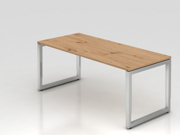 Bureau Hammerbacher RS19, 180 x 80 cm, plateau : chêne noueux, épaisseur 25 mm, chant ABS 2 mm, forme rectangulaire avec plateau flottant, VRS19/R/S