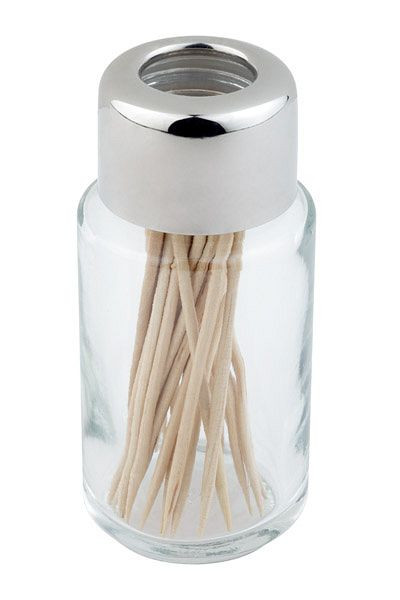 Cure-dent en verre de rechange APS, Ø 4 cm, hauteur : 9 cm, verre, avec couvercle en acier inoxydable, 40313