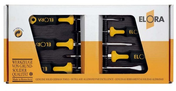 Jeu de tournevis ELORA, fente et Phillips, 5 pièces, 582 S5-K-2, 0582520505502