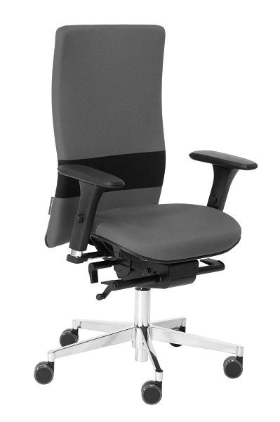 Chaise de bureau pivotante nexxtoffice Vita-Q avec accoudoirs 3D, base en aluminium, roulettes souples, Blizzard, V-Q5-MA-WR-AN-Bli