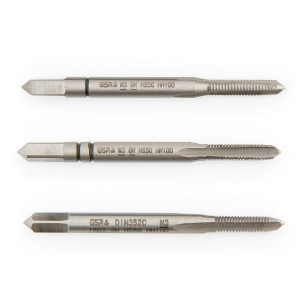GSR jeu de tarauds à main filetage métrique DIN 2184-2 (DIN 352) droite HSS-G M 2,5, 00105110