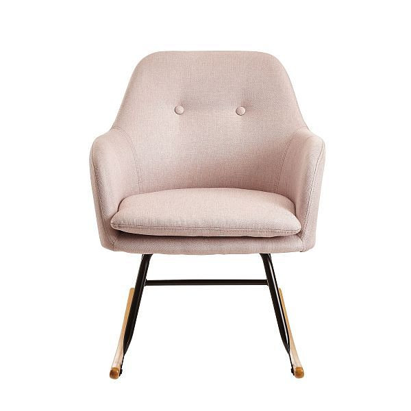 Wohnling rocking chair rose 71x76x70cm design Malmo tissu / bois, WL6.206