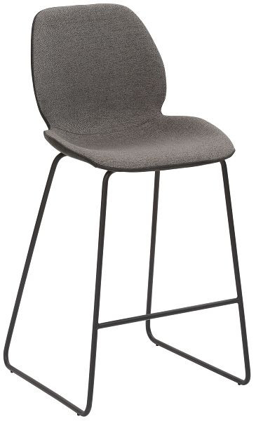 Mayer Sitzmöbel tabouret de comptoir mySOLO, housse d'assise cuir synthétique vintage noir/anthracite chiné, structure luge noire, 1176_K3_524