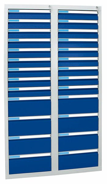 armoire à tiroirs émoussés série ESTA, RAL 7035/5010, 26 tiroirs (18x100, 8x200 mm), 7604774
