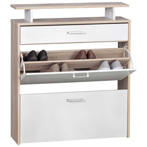 Wohnling benne à chaussures bois 80x95x24 cm Chêne Sonoma moderne, WL1.794