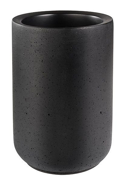 Refroidisseur de bouteilles APS -ELEMENT BLACK-, Ø extérieur 12 cm, hauteur : 19 cm, béton, noir, Ø intérieur 10 cm, pour bouteilles de 0,7 à 1,5 litre, 36099