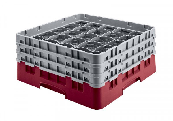 Panier de lavage Cambro 36 compartiments Camrack®, canneberges 15,5 cm, lot de 4, 36S534416
