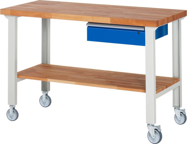 Etabli mobile RAU 7001A7, 1500x700x1000mm, 2 roulettes fixes et pivotantes chacune, 05-7001A7-157B4S22.11