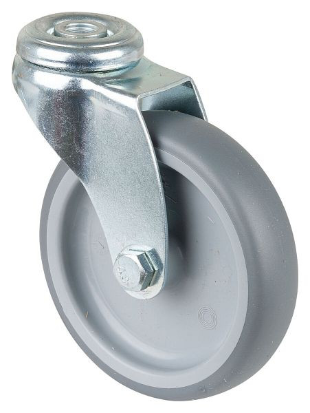 Rouleau d'appareil BS rollers, largeur de roue 24 mm, roue Ø 100 mm, capacité de charge 70 kg, bande de roulement en caoutchouc gris, palier lisse, lot de 4, A301.A80.100