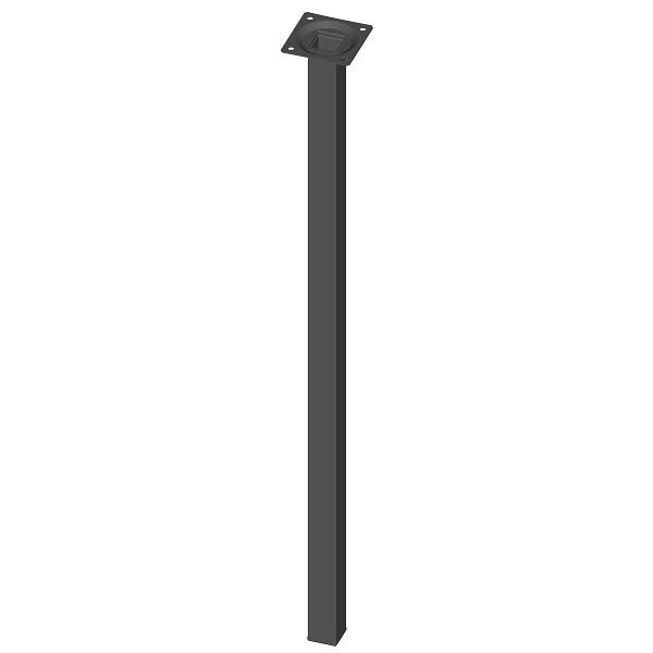 Système d'éléments PIED EN TUBE D'ACIER, LOSE, 25X25, M10, 600 mm, NOIR, UE: 4 PIÈCES, 11101-00051