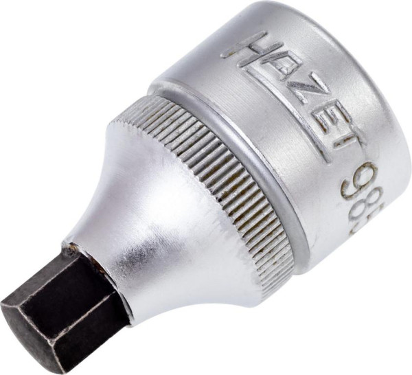 Douille tournevis Hazet, carré creux 12,5 mm, profil six pans creux, 8 mm, extra court avec moletage, 985-8