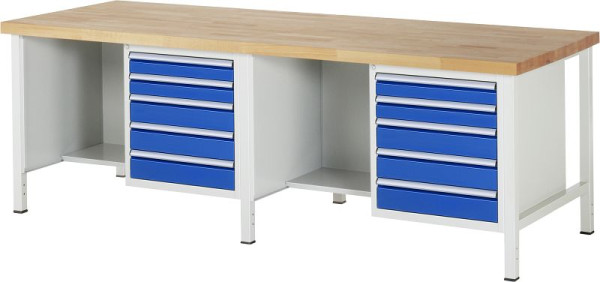 Etabli RAU série 8000 - modèle 8454, L2500 x P900 x H840-1040 mm, base système L2425 x P850 x H800-1000 mm, 03-8454A2-259B4H.11