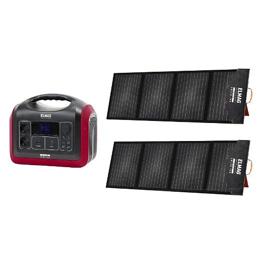 Groupe électrogène solaire portable ELMAG ENERGY 1200 + SOLAR 100 DUO, 00402