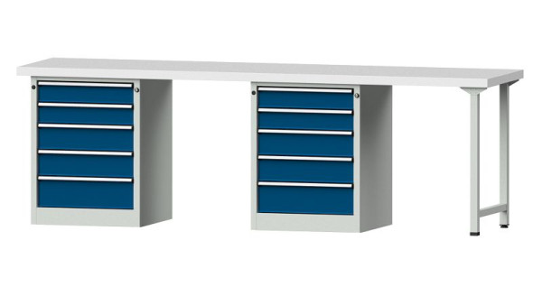 Établis ANKE Établi combiné, modèle 915 V, 2800 x 700 x 900 mm, RAL 7035/5010, KSP 50 mm, 415.135