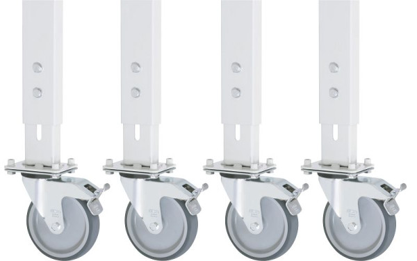 Jeu de roulettes RAU avec 4 roulettes pivotantes avec freins, 150 mm, 09-RS125MPHV-4LF