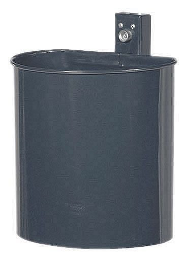 Poubelle demi-ronde Renner environ 20 L, non perforée, pour montage mural et sur poteau, galvanisée et revêtue, fer mica anthracite, 7057-03PB DB703
