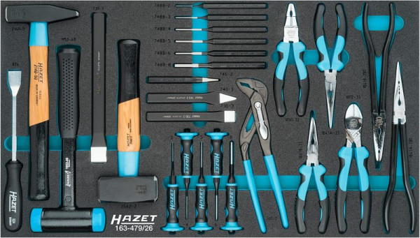 Jeu universel Hazet, nombre d'outils : 26, 163-479/26
