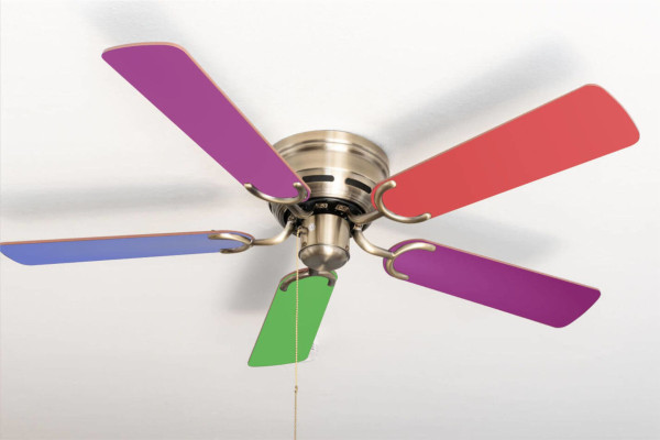Ventilateur de plafond extra plat Pepeo Kisa laiton antique multicolore, 105420193OL