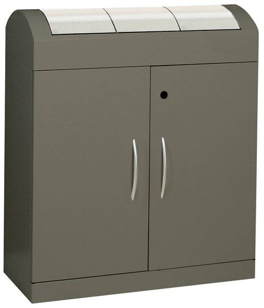 tri des déchets contondants TD 3-aspect-plus-, moka doux/acier inoxydable, conteneur intérieur galvanisé, 3x45 litres, 5602008
