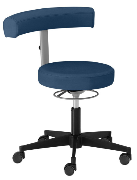Mayer Sitzmöbel chaise pivotante fonctionnelle, dossier/accoudoir réglable en hauteur dans 4 directions et rotatif à 360°, roulettes pour sols durs, bleu foncé, 1371_RO_30326