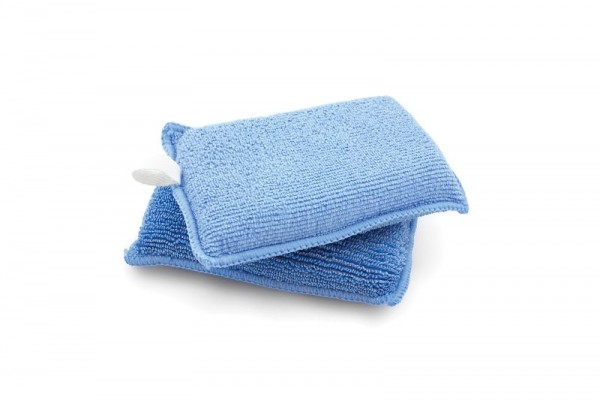 De Witte DUO éponge bleu 14 x 9 cm, PU: sachet de 10, 460.300.110
