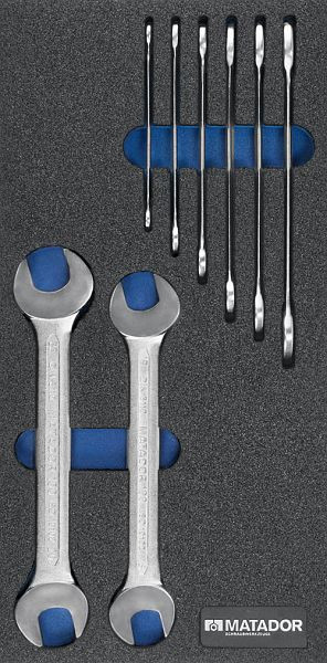 Insert à outils Bedrunka+Hirth, jeu de 100 clés, 8 pièces, dimensions en mm (LxPxH) : 400 x 200 x 25, 08.89.200