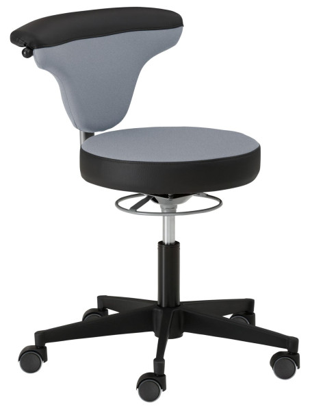Mayer Sitzmöbel chaise pivotante fonctionnelle myTORRO SIT, avec roulettes pour sols durs, gris clair/noir brillant, 1351_RO_754