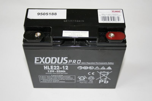 Batterie ELMAG 12 volts 'EXODUS' pour START TRUCK 5000/2500 (2200/4400) (2x) et START BOOSTER 2500 (2200) (1x), 9505188