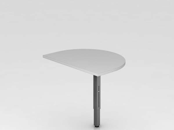 Table à rallonge Hammerbacher avec pied de support, carrée, 60x80cm gris/graphite, arrondie pour fixation sur bureau, VRA60/5/G