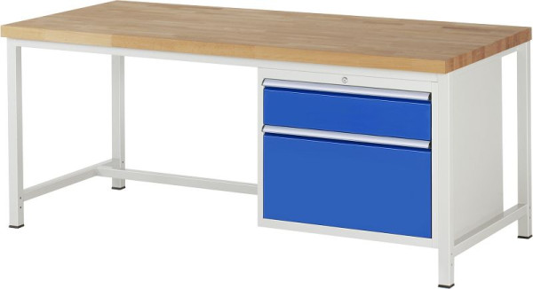 Etabli RAU série 8000 - modèle 8256, L2000 x P900 x H840-1040 mm, base système L1995 x P850 x H800-1000 mm, 03-8256A1-209B4H.11