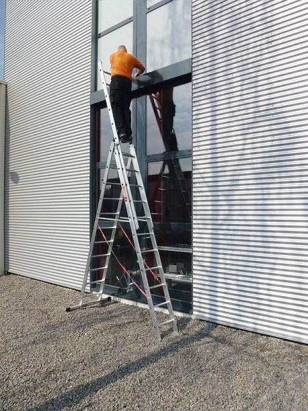 Echelle polyvalente en aluminium Euroline, modèle 3 pièces, modèle 207, Hauteur d'échelle verticale: 5,15m, 2074108
