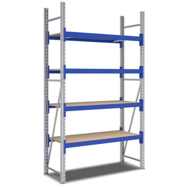 BITO rayonnage grande portée /F2 2500x600x1350 champ de base 4 niveaux aggloméré RAL5010 U, C0350-0026
