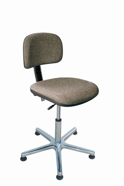 Chaise de travail Lotz ESD, DIN EN 61340-5-1, rembourrage assise/dossier, anthracite, hauteur d'assise 480 - 670 mm, piètement en aluminium, patins, 6644.03a