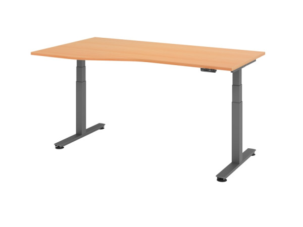 Hammerbacher bureau assis-debout électrique 180x100/80cm hêtre, VXDSM18/6/G