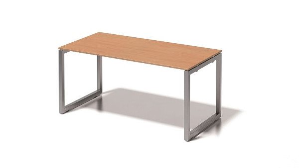 Bureau Bisley Cito, structure en O hauteur fixe 730 mm, H 19 x L 1600 x P 800 mm, hêtre/argent, DOF1608BC355