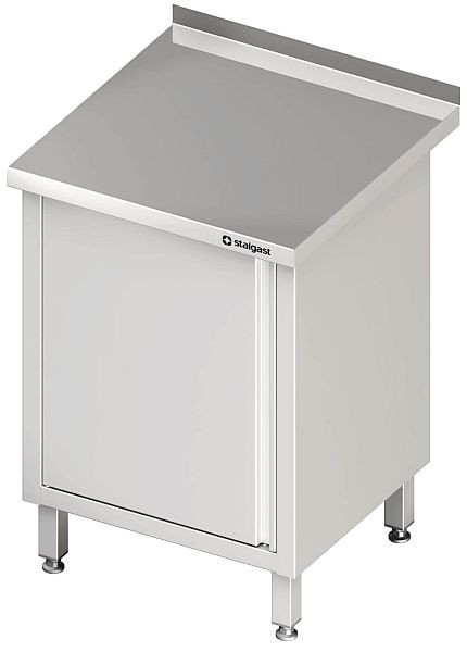 Armoire de travail Stalgast avec porte battante, 450x600x850 mm, avec dosseret, soudée, VAS04601A