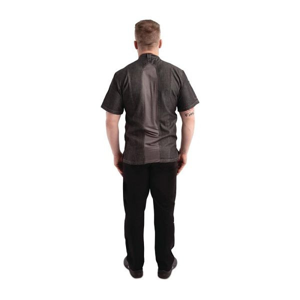 Chef Works Urban Tribeca Veste de chef en denim avec bouton-pression à manches courtes gris S, BB279-S