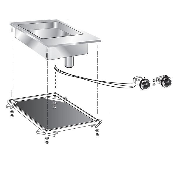Cocotte multifonctionnelle encastrable Gastro-Inox, 40cm, 160.549