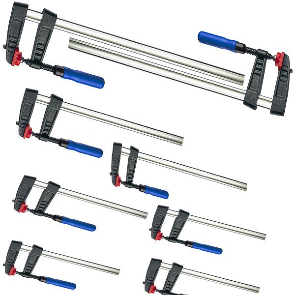 VaGo-Tools Jeu de 8 serre-joints à vis 300x120/500x120/800x120/1000x120 mm 2 pièces chacun, 200-005/006/007/008 chacun 2_hv
