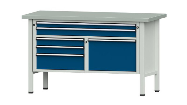 Établis ANKE Établi en caisson, modèle 257 V, 1500 x 700 x 890 mm, RAL 7035/5010, ZBP 40 mm, 304.125