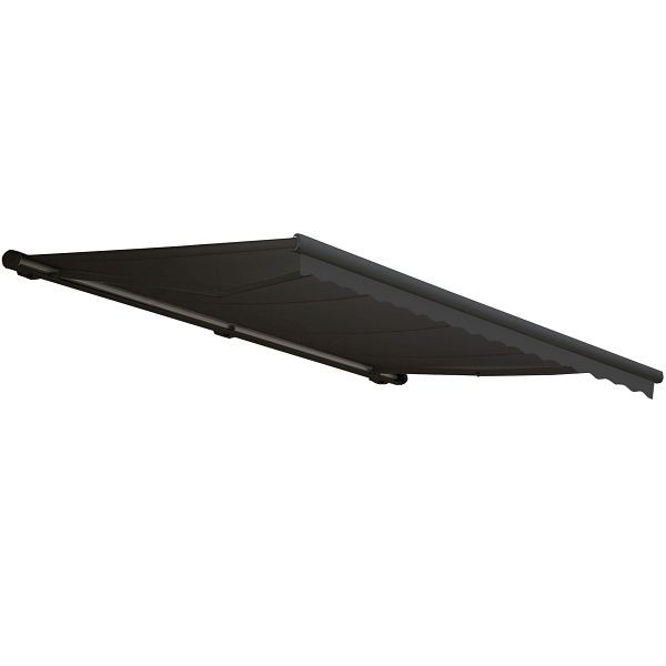 Store à cassette électrique Mendler T124, cantonnière cassette complète 5x3m, polyester anthracite, anthracite, 58279+34295+58312+62481