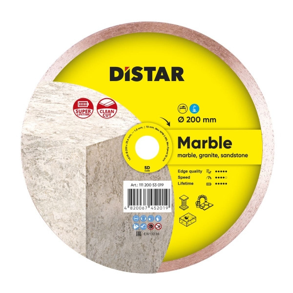 Disque à tronçonner diamant Distar 1A1R 200x1,6x10x25,4 Marbre, 11120053015